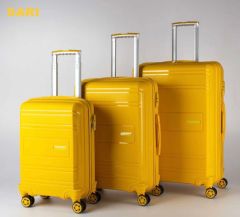 Travel polo polipropilen gövde kırılmaz 3 lü valiz seti sarı