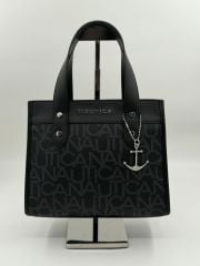 NAUTICA YENİ SEZON İTHAL DERİ MONOGRAM DESEN EL OMUZ ÇAPRAZ MODEL