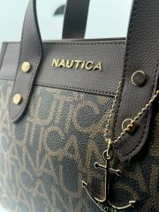 NAUTICA YENİ SEZON İTHAL DERİ MONOGRAM DESEN EL OMUZ ÇAPRAZ MODEL