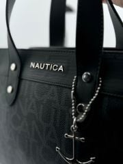 NAUTICA YENİ SEZON İTHAL DERİ MONOGRAM DESEN EL OMUZ ÇAPRAZ MODEL
